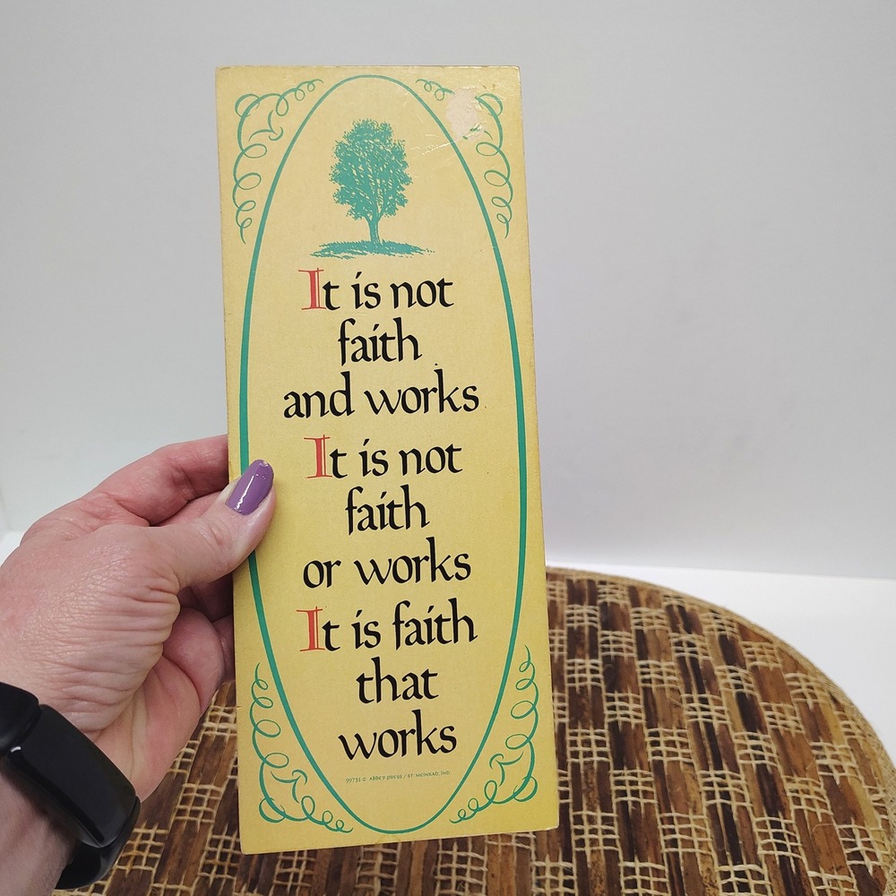 Faith That Works Vtg Religious Wall Decor 4x10 Abbey‎ Press St Meinrad Indiana